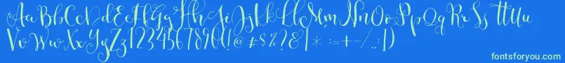 Cestlaisabellyalt Font – Green Fonts on Blue Background