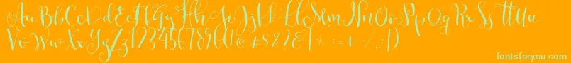 Cestlaisabellyalt Font – Green Fonts on Orange Background