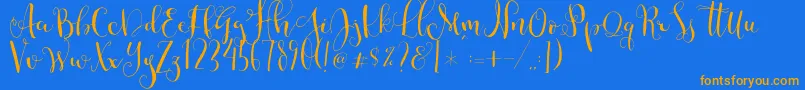 Cestlaisabellyalt Font – Orange Fonts on Blue Background