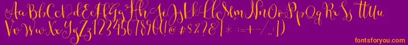 Cestlaisabellyalt Font – Orange Fonts on Purple Background