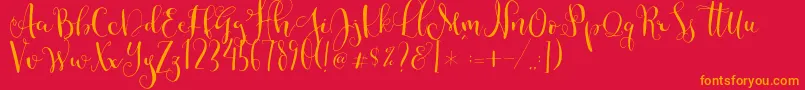 Cestlaisabellyalt Font – Orange Fonts on Red Background
