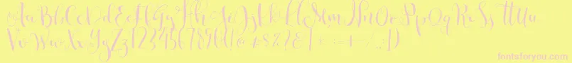 Cestlaisabellyalt Font – Pink Fonts on Yellow Background