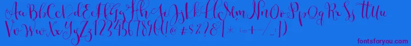 Cestlaisabellyalt Font – Purple Fonts on Blue Background