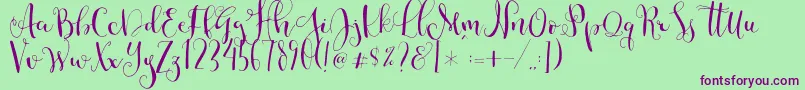 Cestlaisabellyalt Font – Purple Fonts on Green Background