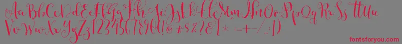 フォントCestlaisabellyalt – 赤い文字の灰色の背景
