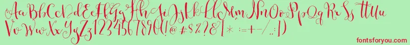 Cestlaisabellyalt Font – Red Fonts on Green Background