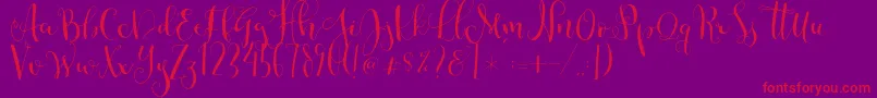 Cestlaisabellyalt Font – Red Fonts on Purple Background