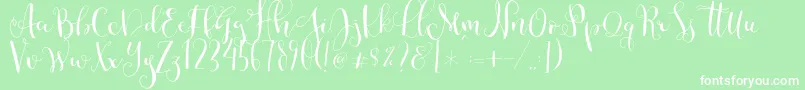 フォントCestlaisabellyalt – 緑の背景に白い文字