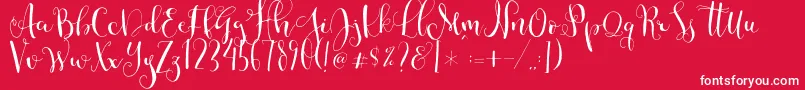 Cestlaisabellyalt-Schriftart – Weiße Schriften auf rotem Hintergrund
