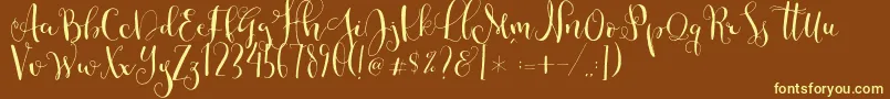 Cestlaisabellyalt Font – Yellow Fonts on Brown Background