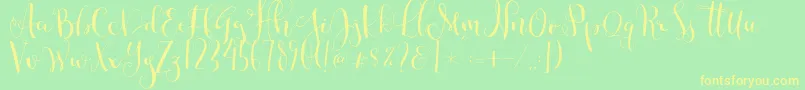 Cestlaisabellyalt Font – Yellow Fonts on Green Background