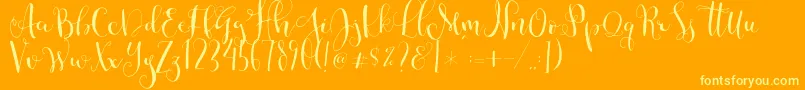 Cestlaisabellyalt Font – Yellow Fonts on Orange Background