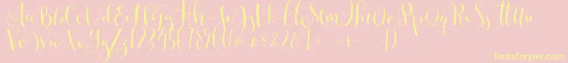 Cestlaisabellyalt Font – Yellow Fonts on Pink Background