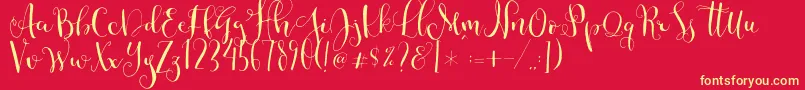 Cestlaisabellyalt Font – Yellow Fonts on Red Background