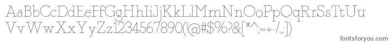 Fragmentcore-fontti – harmaat kirjasimet valkoisella taustalla