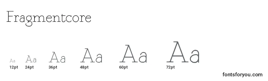 Fragmentcore Font Sizes