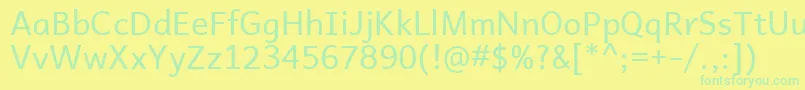 フォントAndbasr – 黄色い背景に緑の文字