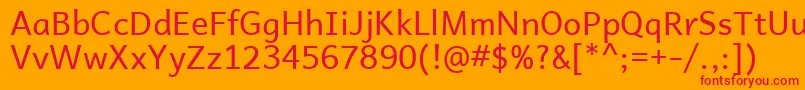 フォントAndbasr – オレンジの背景に赤い文字