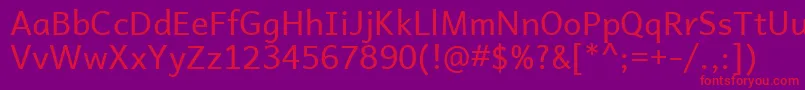 フォントAndbasr – 紫の背景に赤い文字