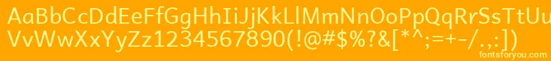 フォントAndbasr – オレンジの背景に黄色の文字