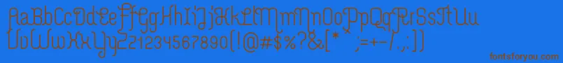 MerijntjeSemibold-Schriftart – Braune Schriften auf blauem Hintergrund