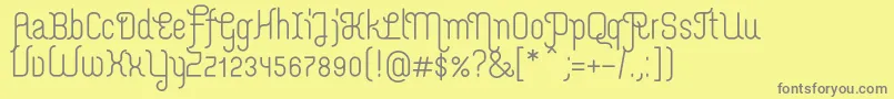 フォントMerijntjeSemibold – 黄色の背景に灰色の文字