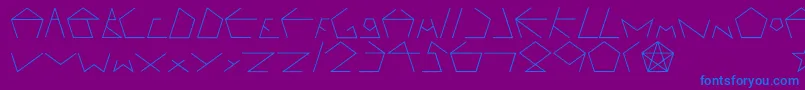 Pentagron Font – Blue Fonts on Purple Background