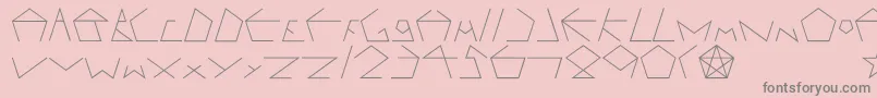 Fonte Pentagron – fontes cinzas em um fundo rosa