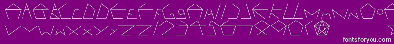 Pentagron Font – Green Fonts on Purple Background