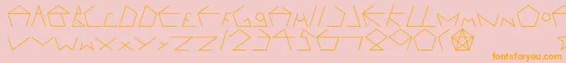 Pentagron Font – Orange Fonts on Pink Background