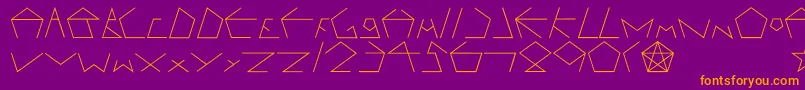 Pentagron Font – Orange Fonts on Purple Background