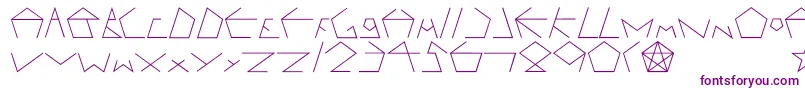 Police Pentagron – polices violettes sur fond blanc