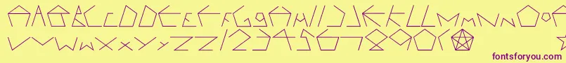 Pentagron Font – Purple Fonts on Yellow Background