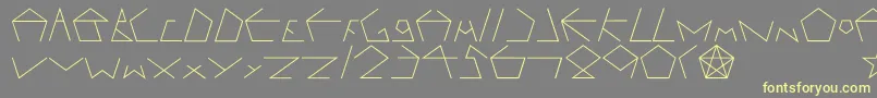 Fonte Pentagron – fontes amarelas em um fundo cinza