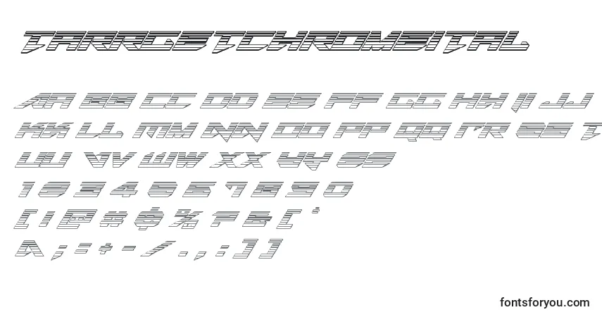Schriftart Tarrgetchromeital – Alphabet, Zahlen, spezielle Symbole