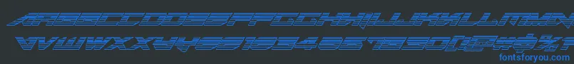 Tarrgetchromeital Font – Blue Fonts on Black Background