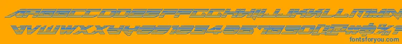 Tarrgetchromeital Font – Blue Fonts on Orange Background