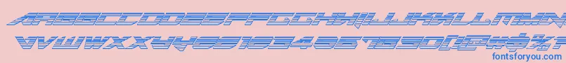 Tarrgetchromeital Font – Blue Fonts on Pink Background