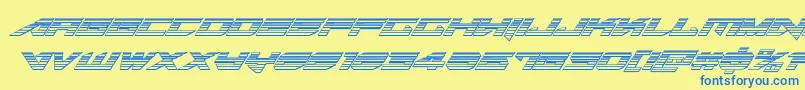 Tarrgetchromeital Font – Blue Fonts on Yellow Background