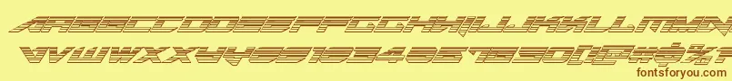Tarrgetchromeital Font – Brown Fonts on Yellow Background