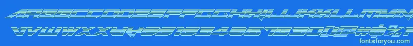 Tarrgetchromeital Font – Green Fonts on Blue Background