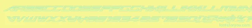 Tarrgetchromeital Font – Green Fonts on Yellow Background