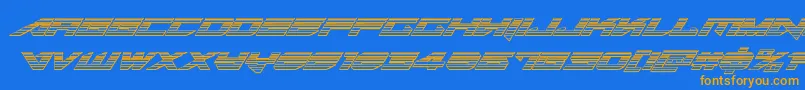 Tarrgetchromeital Font – Orange Fonts on Blue Background