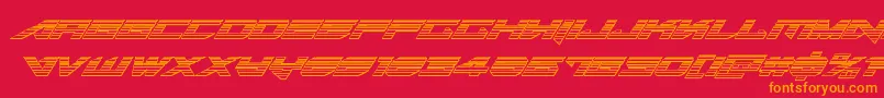 Tarrgetchromeital Font – Orange Fonts on Red Background