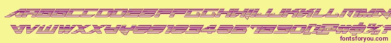 Tarrgetchromeital Font – Purple Fonts on Yellow Background