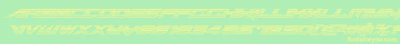 Tarrgetchromeital Font – Yellow Fonts on Green Background