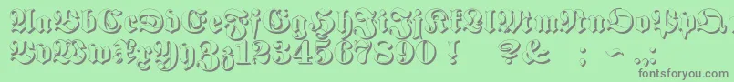 ProclamateEmbossedHeavy Font – Gray Fonts on Green Background