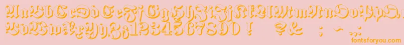 ProclamateEmbossedHeavy-Schriftart – Orangefarbene Schriften auf rosa Hintergrund