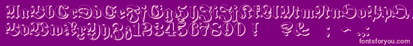 ProclamateEmbossedHeavy Font – Pink Fonts on Purple Background