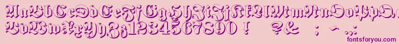 ProclamateEmbossedHeavy-Schriftart – Violette Schriften auf rosa Hintergrund